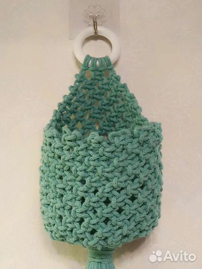 Кашпо подвесное настенное макраме