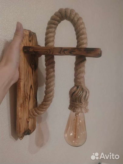 Светильник, бра, настенный из дерева в стиле лофт