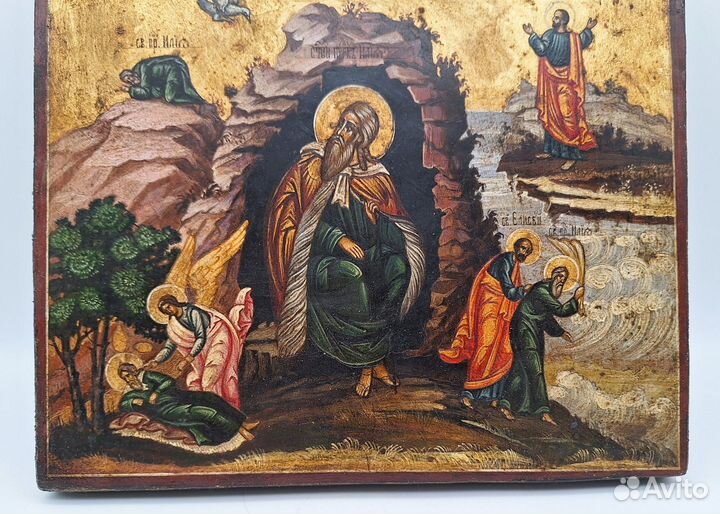 Икона Огненное Восхождение Илии Пророка. живописна