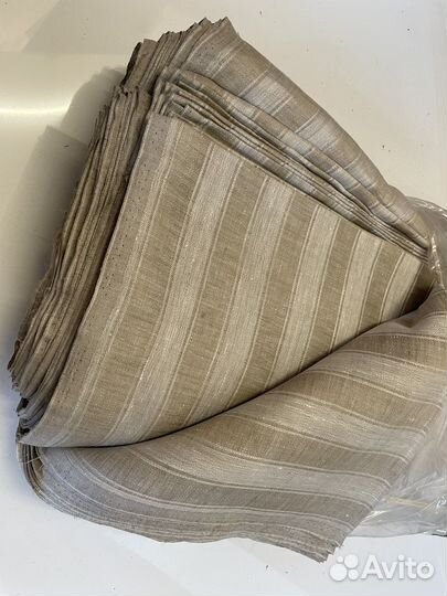 Льняная ткань бежевая