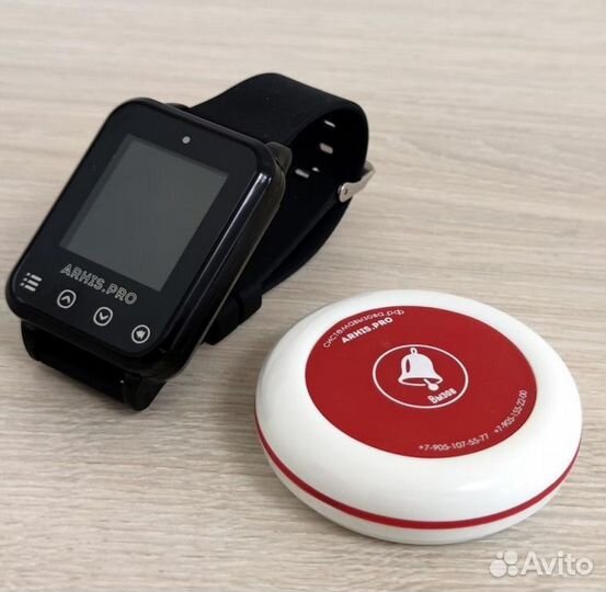 Кнопка вызова официанта и часы пейджер Элит