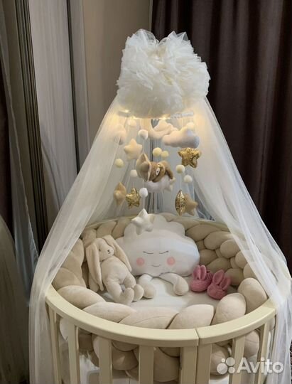 Балдахин в детскую кроватку с держателем