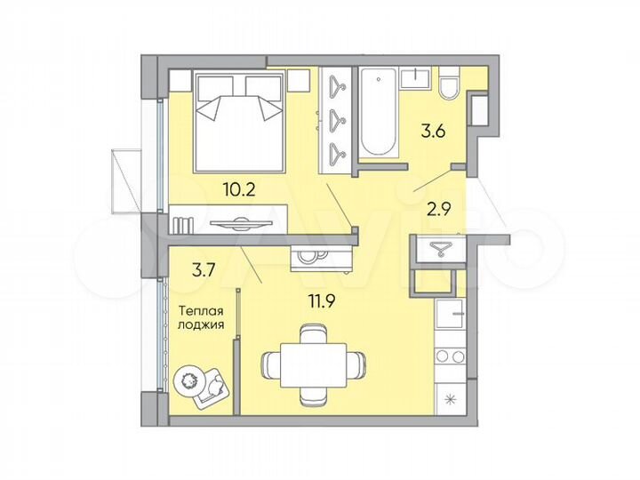 1-к. квартира, 32,3 м², 18/18 эт.