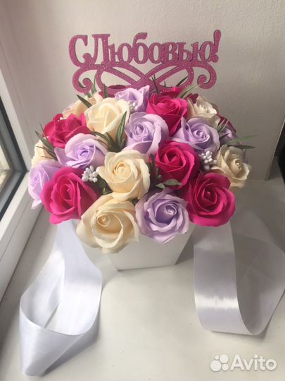 Букеты из 27роз на мыльной основе