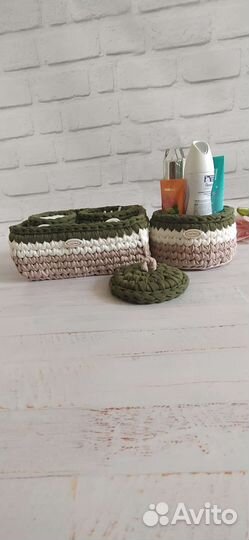Набор корзин из трикотажной пряжи