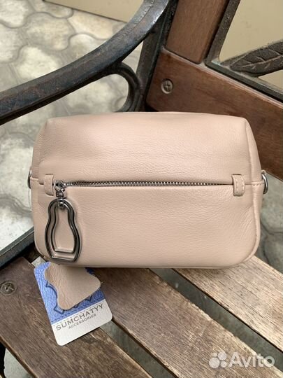 Сумка натуральная кожа пудровая 019816-313