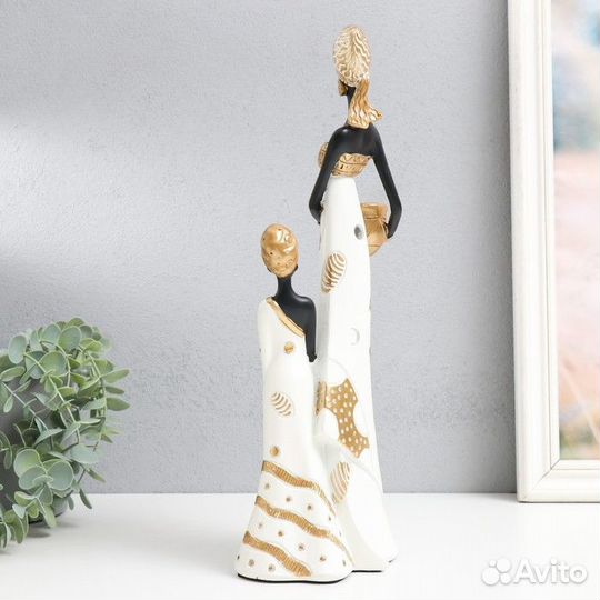 Сувенир полистоун 'Африка - Мать и дочь, с глиняно