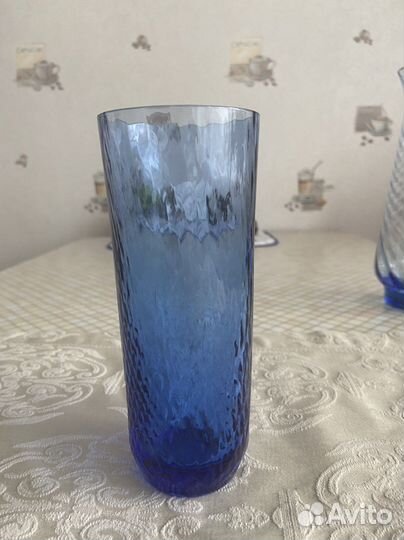 Вазы синее стекло СССР