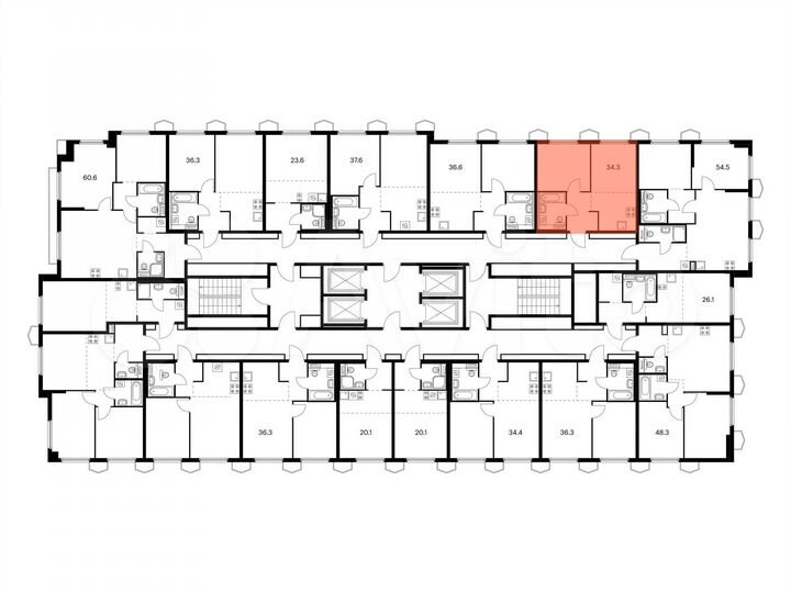 1-к. квартира, 34,3 м², 17/24 эт.