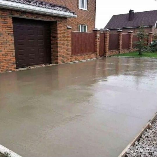 Заливка фундамента отмостка заезды