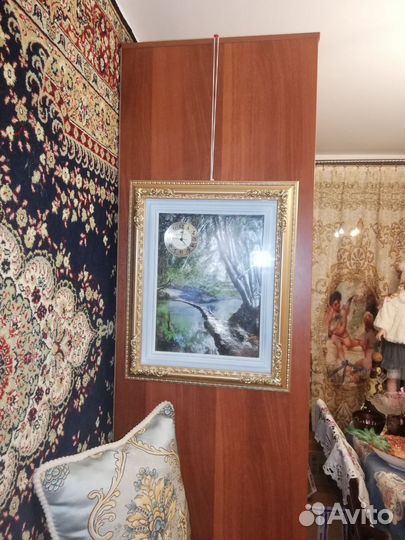 Картина 3Д в золотом багете