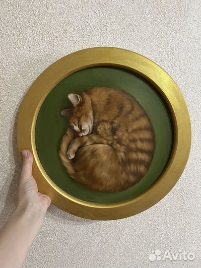 Картина холст/масло рыжий кот