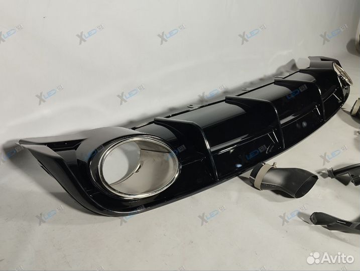 Audi A6 C7 диффузор рестайлинг в S-line бампер