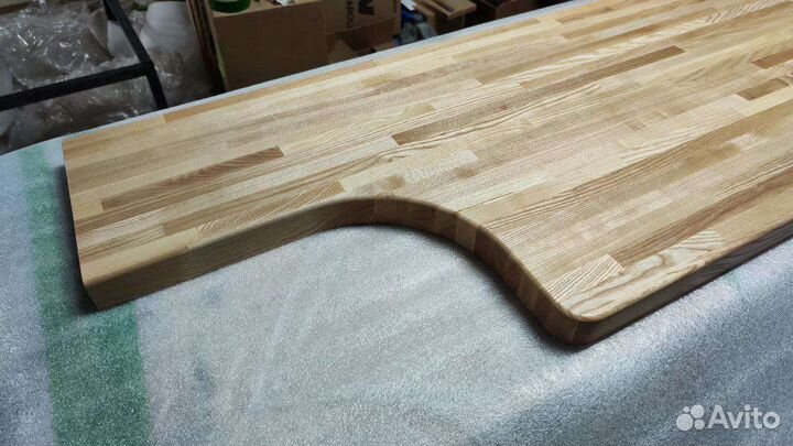 Столешница для ванной из массива ясеня