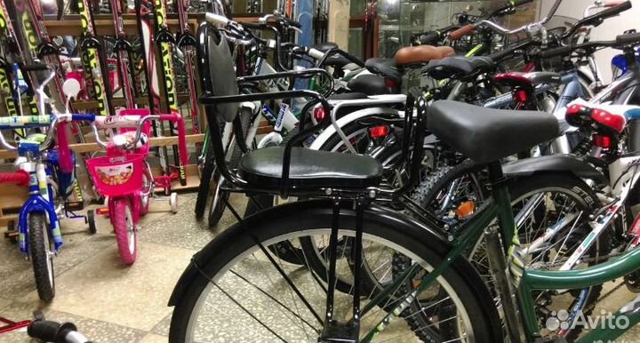 Детское кресло на багажник велосипеда (чёрное)