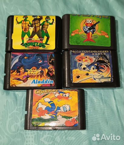 5 картриджей на Sega mega drive