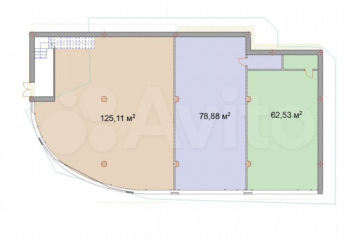 Торговая площадь, 78,80; 62,50; 125,10м²