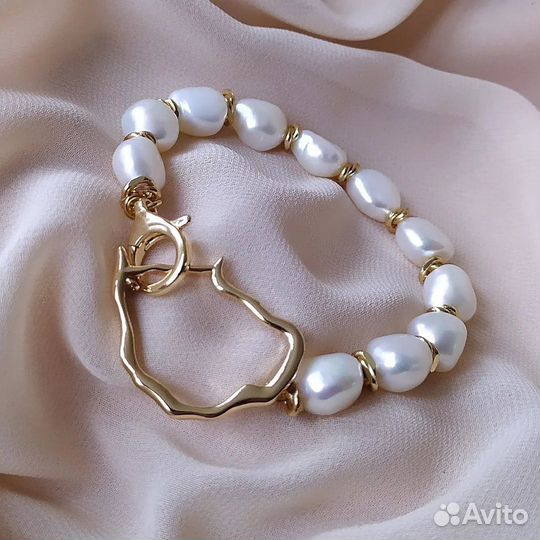 Браслет из жемчуга. Женский браслет белый жемчуг