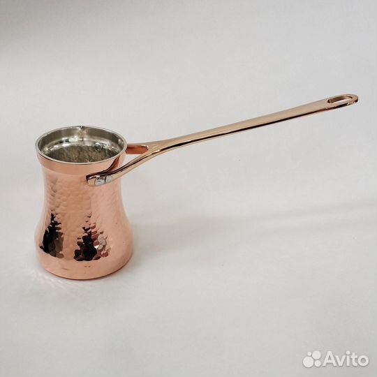 Турка SOY C3GL 225 мл. из меди и серебра под лев