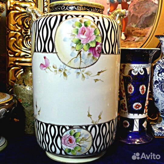 Ваза.Noritake.Япония.Старинная.Рукописная.Фарфор