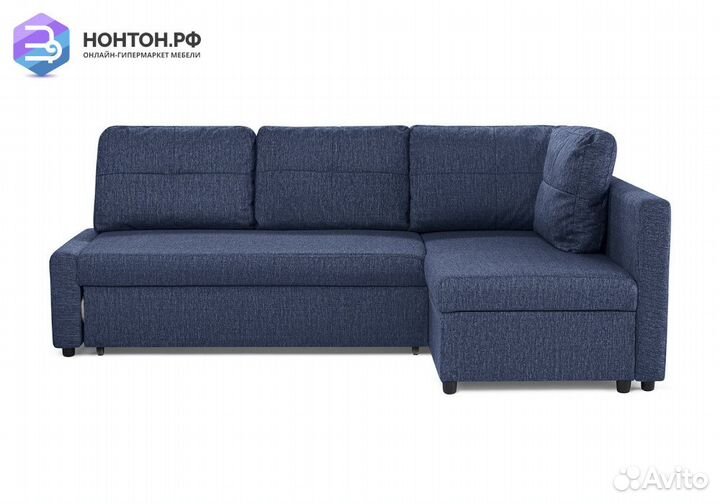 Диван угловой дельфин Поло синий