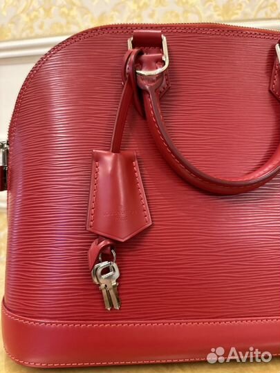 Сумка Louis vuitton Alma PM red Epi leather