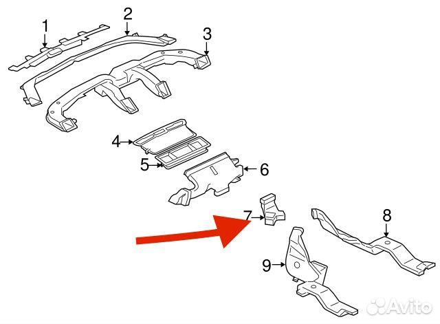 Воздуховод обогрева ног Mitsubishi Lancer X Лансер