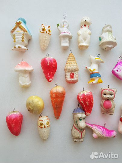 Елочные новогодние игрушки СССР. пенопласт 25 штук