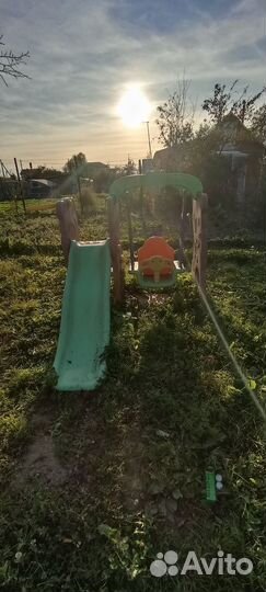 Детская горка с качелями бу