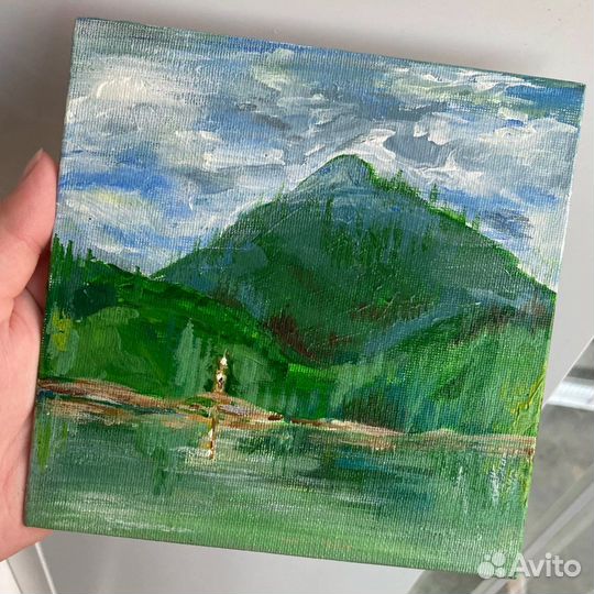 Картина «Изумрудное озеро» 15х15