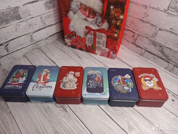 Носки высокие с принтом новогодние набор 3 пары