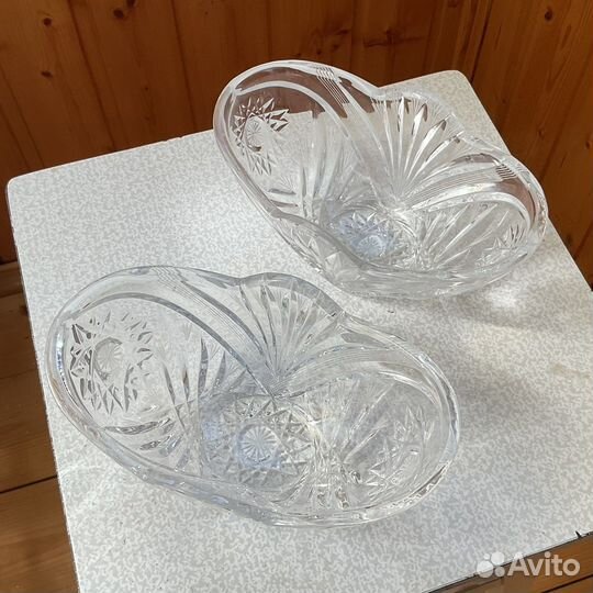 Хрустальная ладья СССР (салатница/конфетница)