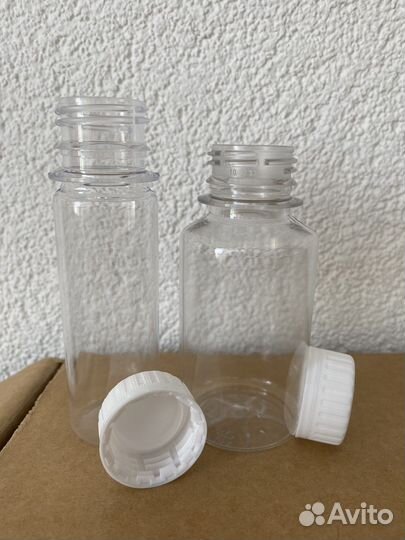 Бутылки пэт 50 и 100 мл (с крышками)