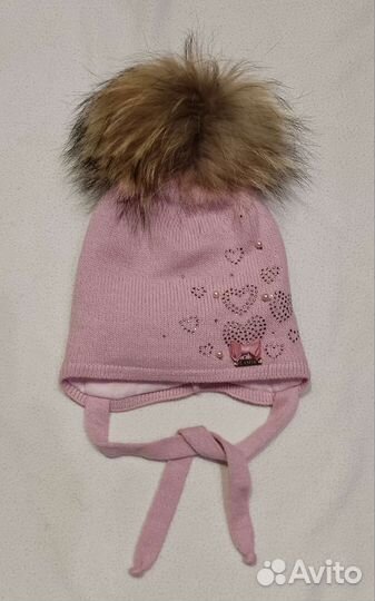Шапка для девочки 46-48 р (9м-1г)