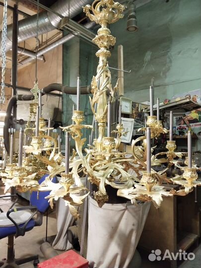 Реставрация люстр бронза, латунь