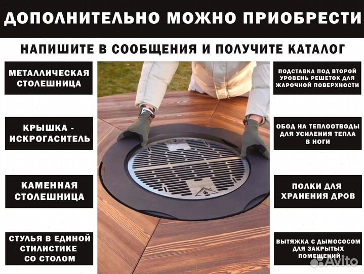 Стол с очагом, барбекю для вечеринок