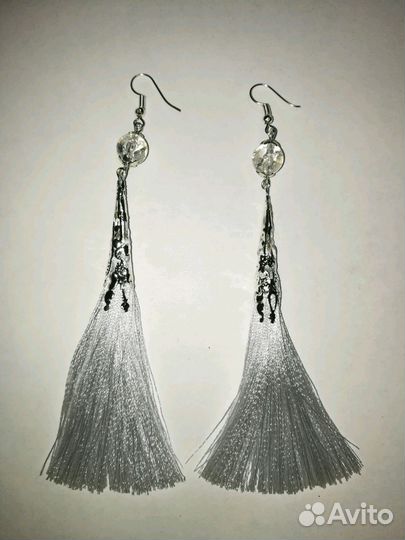 Серьги кисточки с натуральными камнями