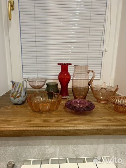Посуда цветное стекло времен СССР
