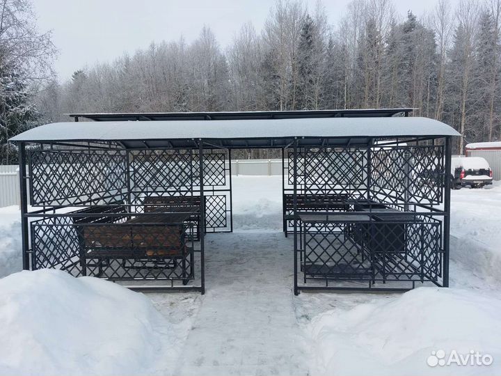 Беседка для дачи с мангалом