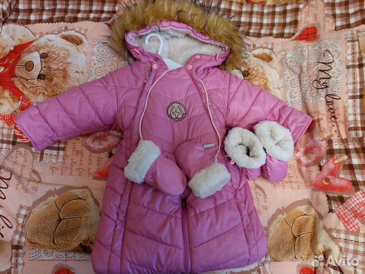 Зимний комбинезон для девочки с рождения до 1 года