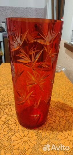 Вазы из цветного стекла СССР