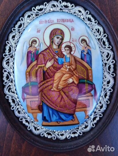 Богородица Икона Живопись Ростовская Финифть Эмаль