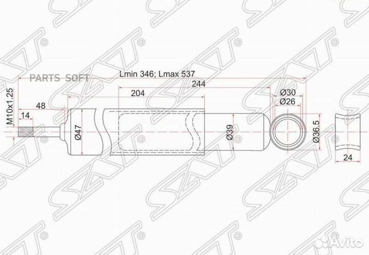 SAT ST-48531-80181 Амортизатор задний toyota carin