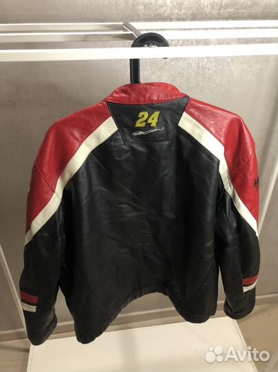 Гоночная кожаная куртка Nascar Y2K мужская