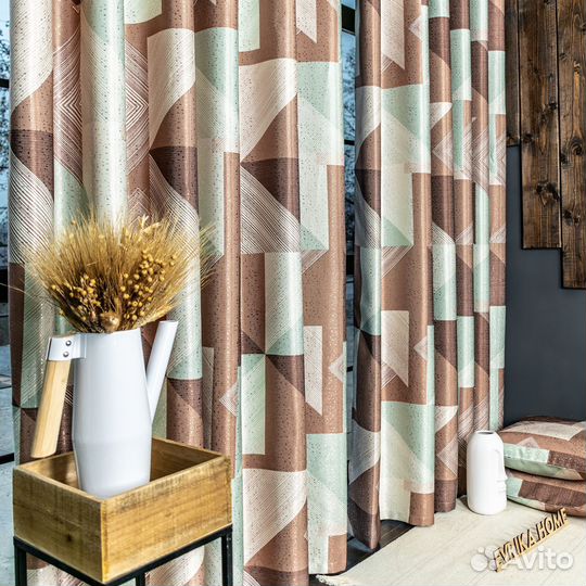 Шторы пабло мятный новые на окна пошив