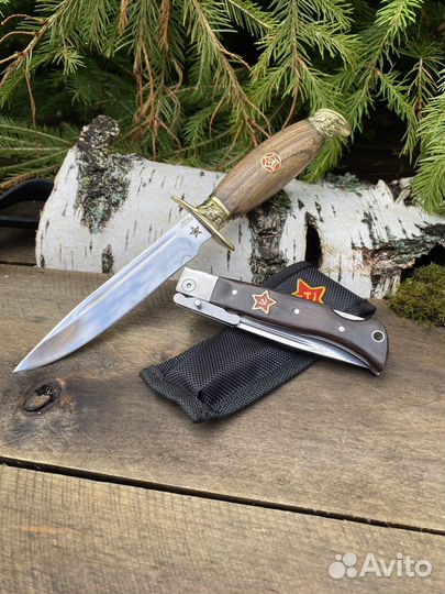 Нож финка Нквд кованая х12 мф и складная набор