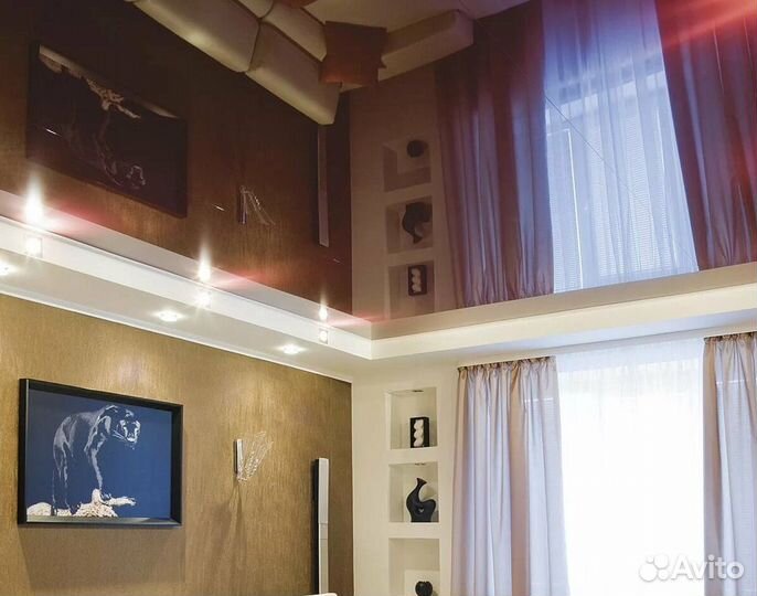 Глянцевые натяжные потолки