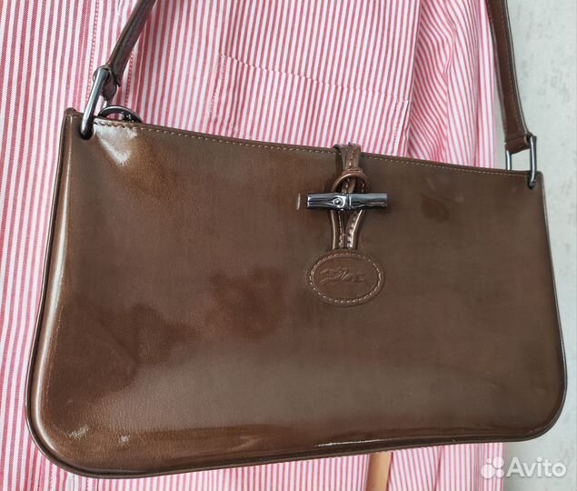 Longchamp сумка кожаная на плечо