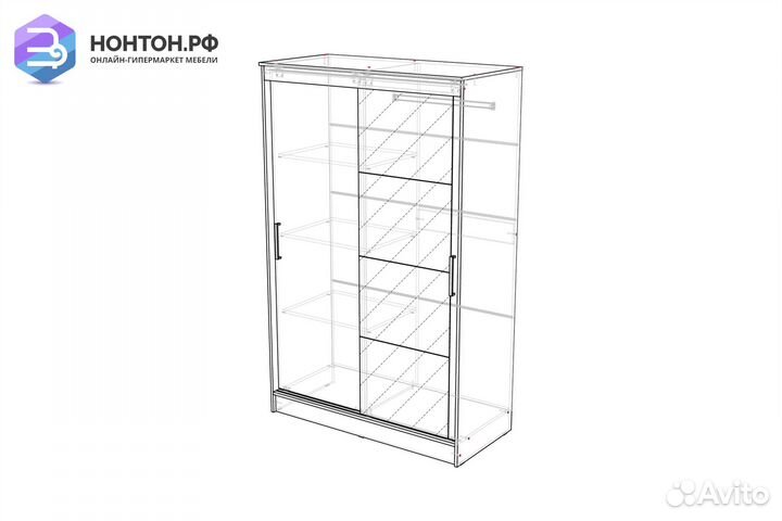 Шкаф-купе Элегант 4 ясень шимо темный / ясень шимо