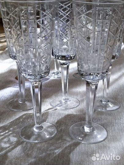 Фужеры бокалы хрустальные Чехословакия